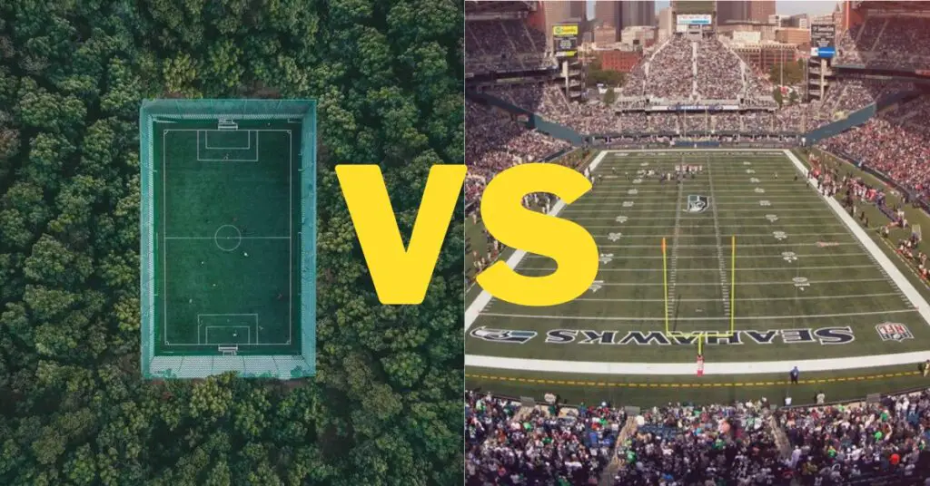 football field vs soccer field