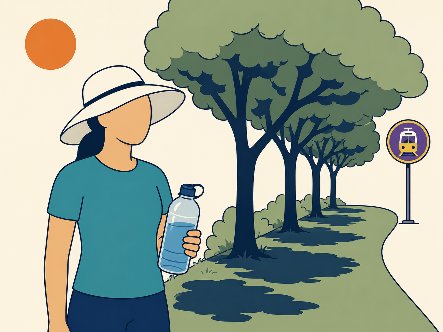Illustration of heat and crowd tips for World Cup fans at NRG Stadium.