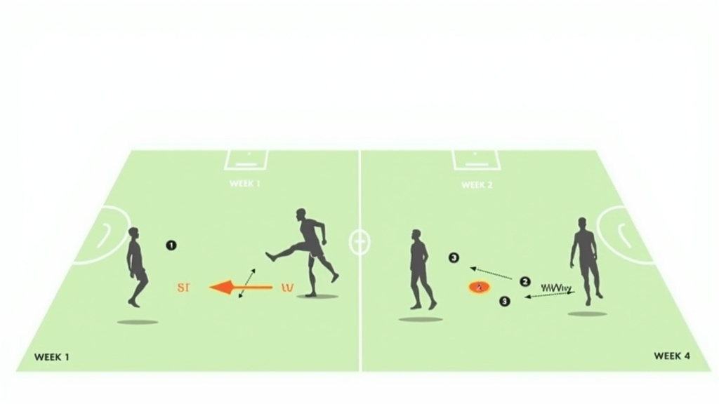 Four-week soccer shooting accuracy training plan progression diagram