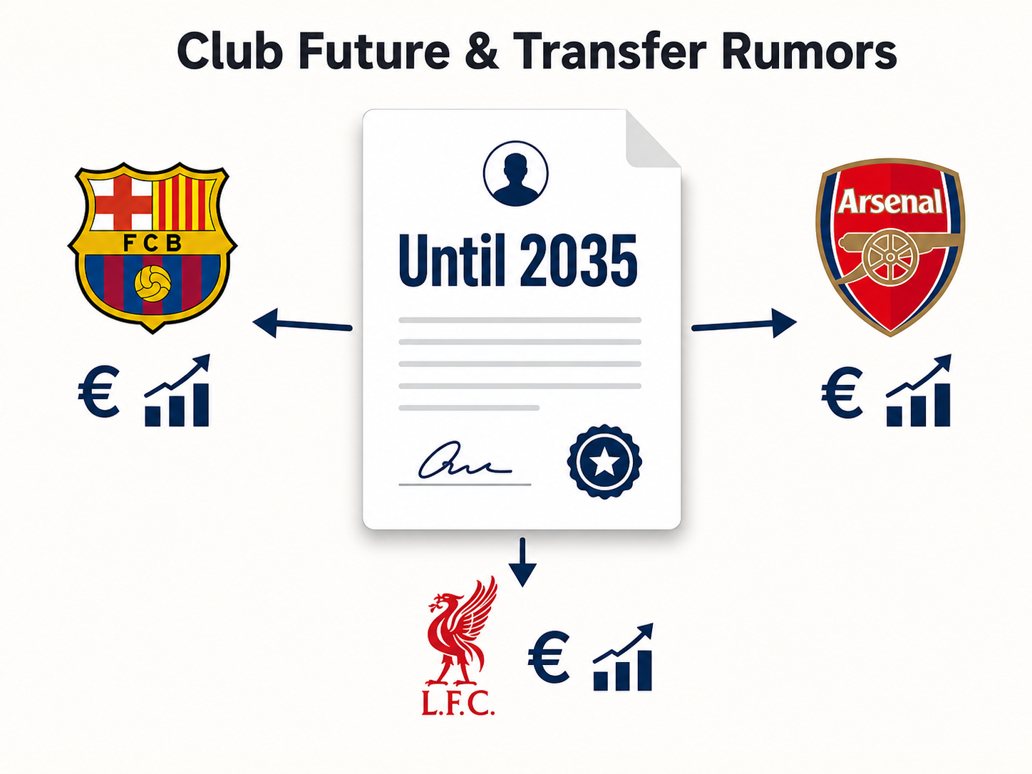 Infographic diagram of Nico Williams' long contract and potential transfer links.