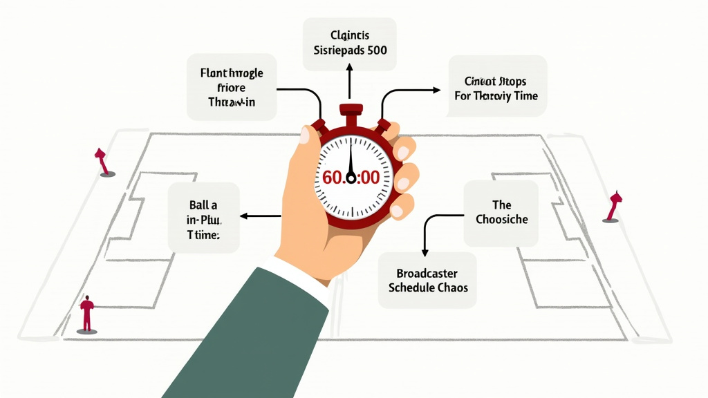 Diagram comparing 60-minute stop-clock proposal to traditional 90-minute soccer match