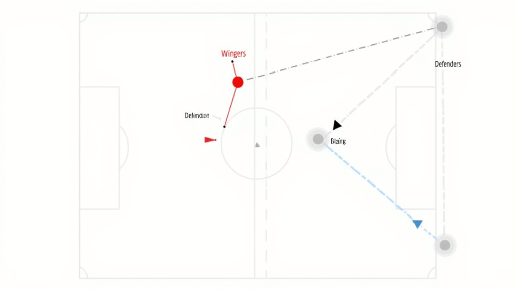 Soccer tactical diagram showing a winger cutting inside to create space for teammates