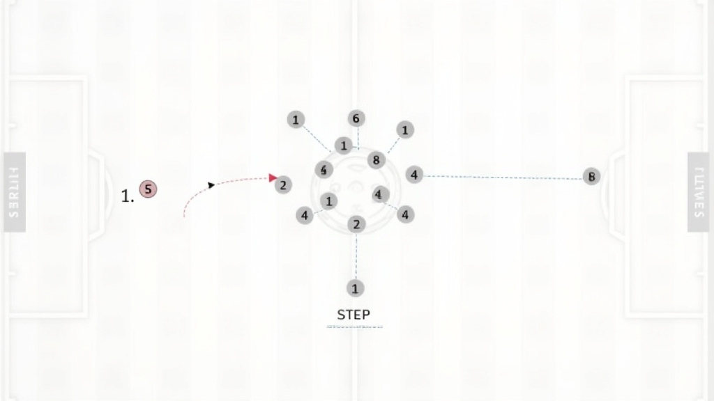 Soccer coaching diagram showing a team's defensive mid-block shape and step-up trigger.