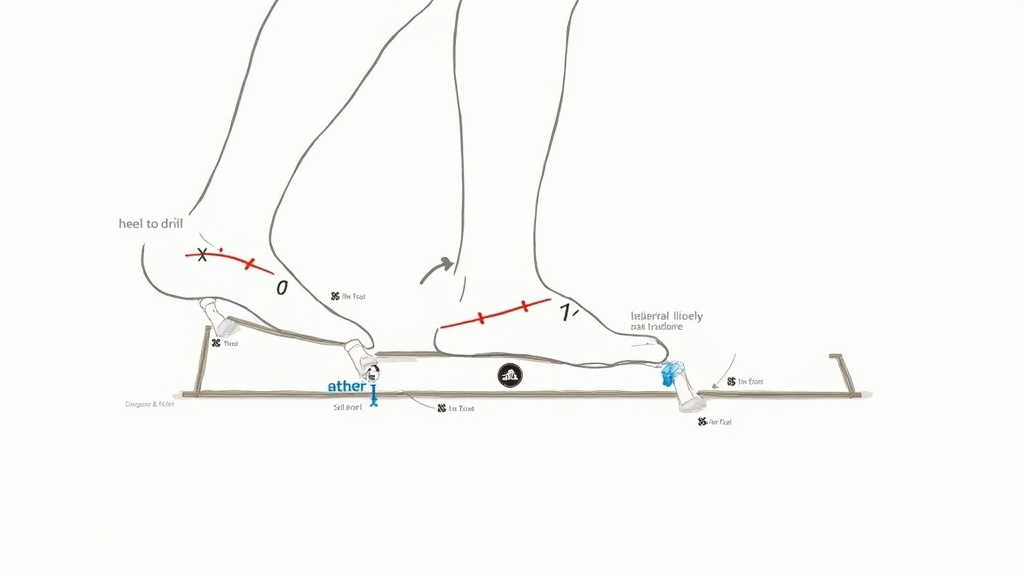 Soccer ladder drill diagram diagnosing footwork problems and corrective moves