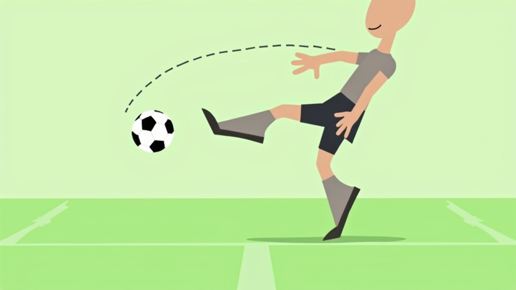 Beginner soccer juggling drill showing the ankle flick pick-up technique.