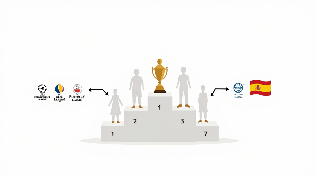 La Liga European qualification chart showing how Copa del Rey affects 5th, 6th, and 7th place.