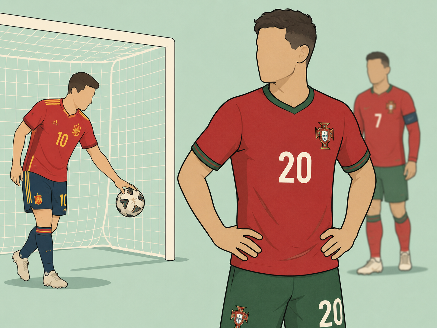 Conceptual cartoon of overlooked goal scorers for the 2026 World Cup Golden Boot.