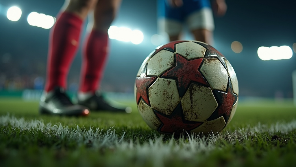 Dramatic extra time scene with game ball, referee's watch, and player fatigue.