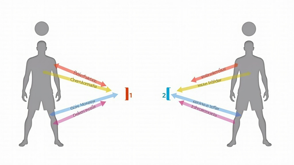 Diagram comparing defensive and attacking soccer heading techniques and biomechanics