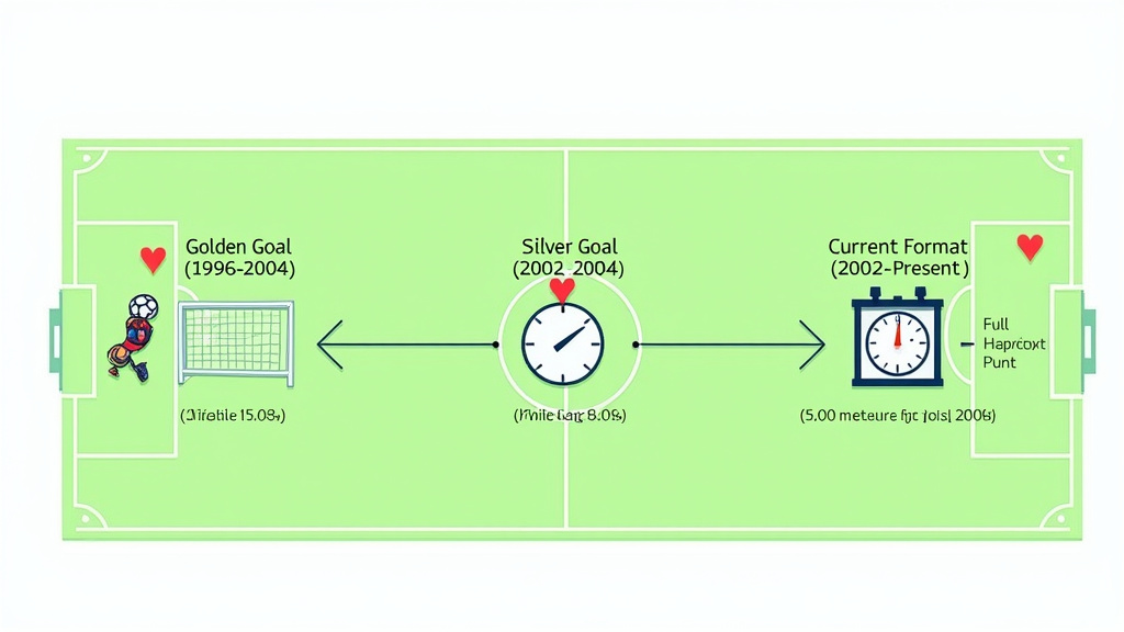 Evolution of soccer extra time formats from Golden Goal to the current rules.
