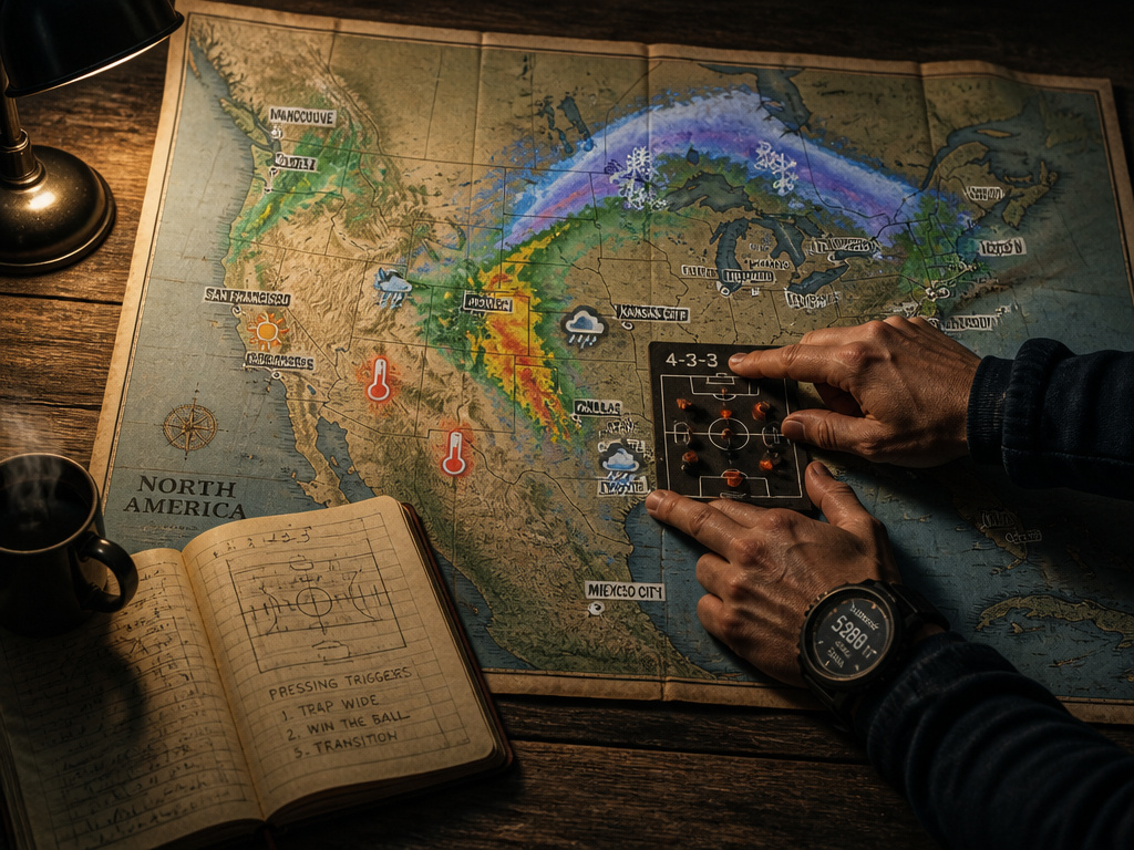 Tactical map for World Cup 2026 showing strategy adapting to extreme weather and altitude.