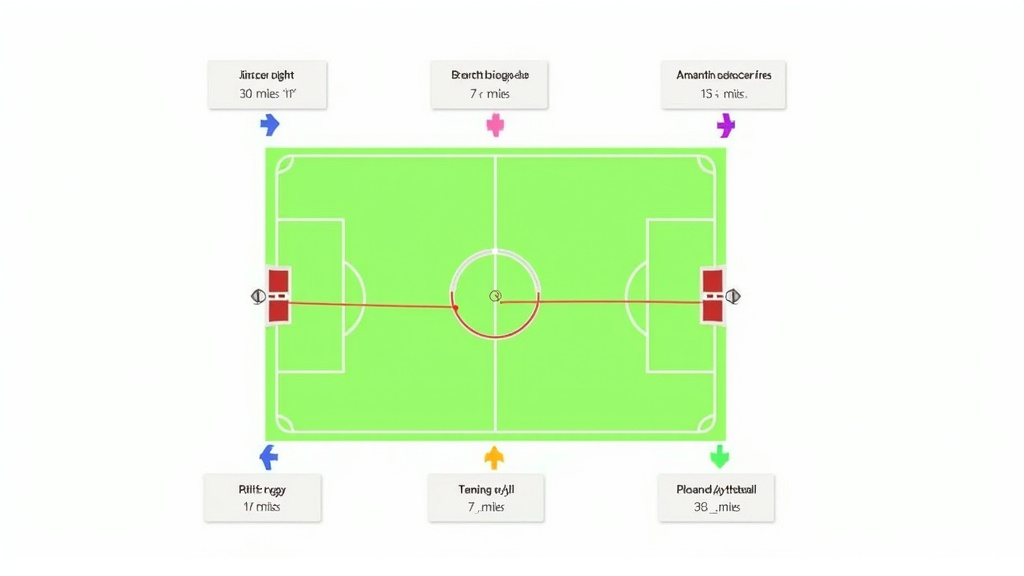 Comparison chart of average miles run per game in soccer versus other sports.