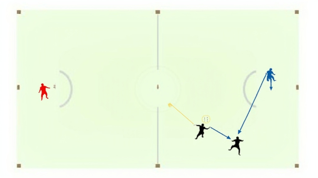 Diagram showing defensive tactics to stop an inverted winger cutting inside.