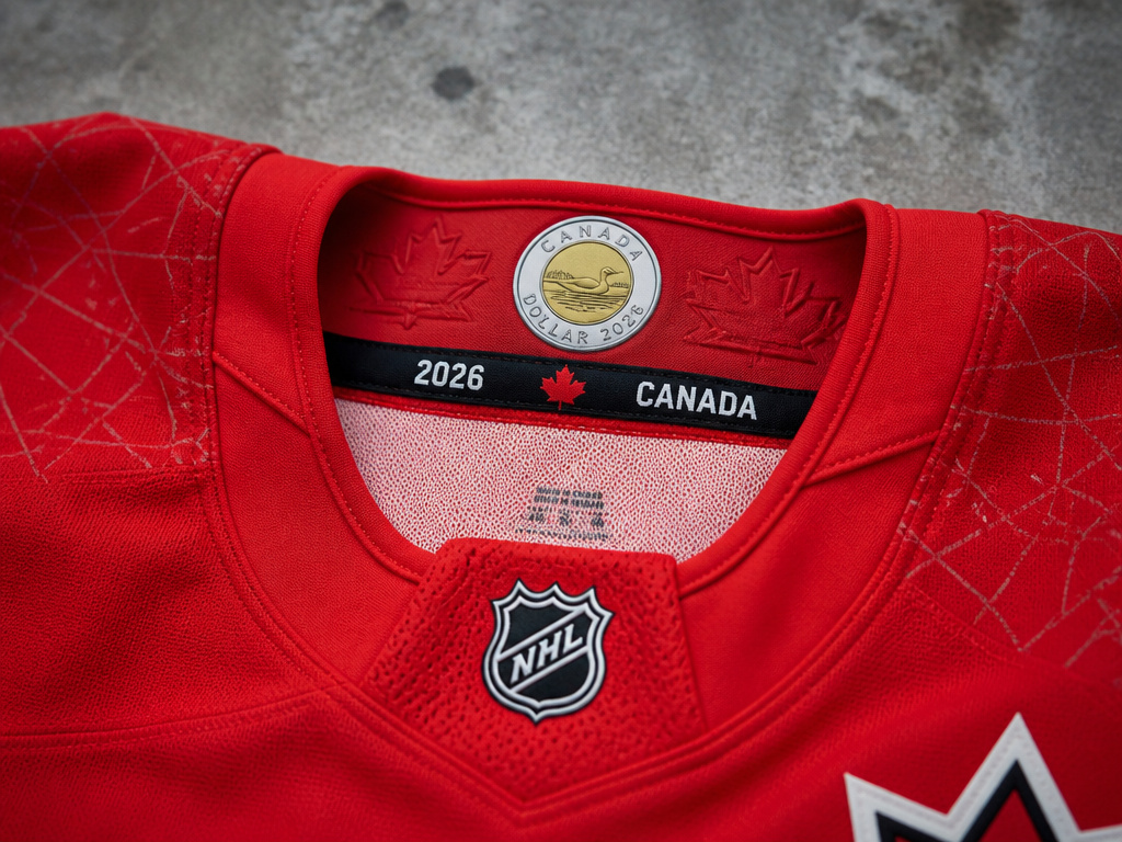 Detailed close-up of the Canada 2026 World Cup home jersey fabric and design.