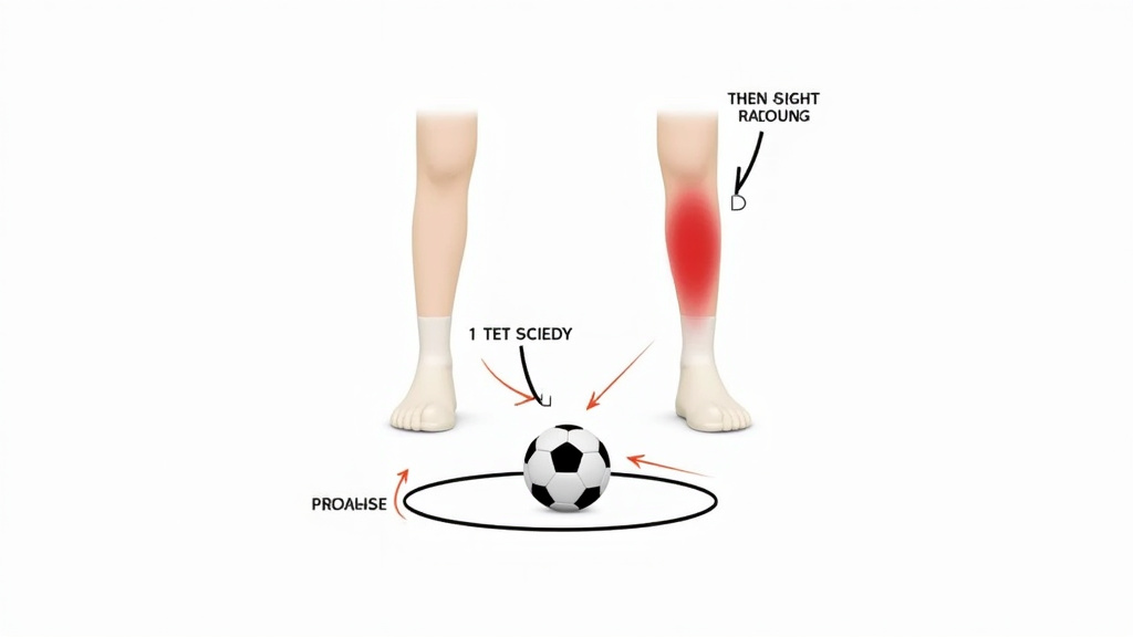 Diagram showing short dribbling touches within a one-foot radius for close control