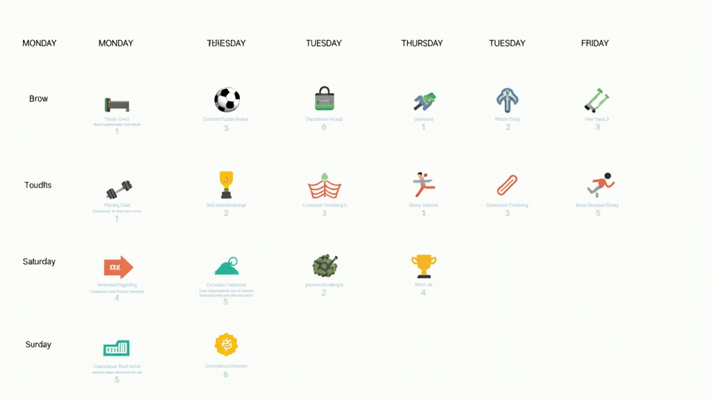 Weekly soccer training plan diagram blending strength, speed, and recovery exercises.