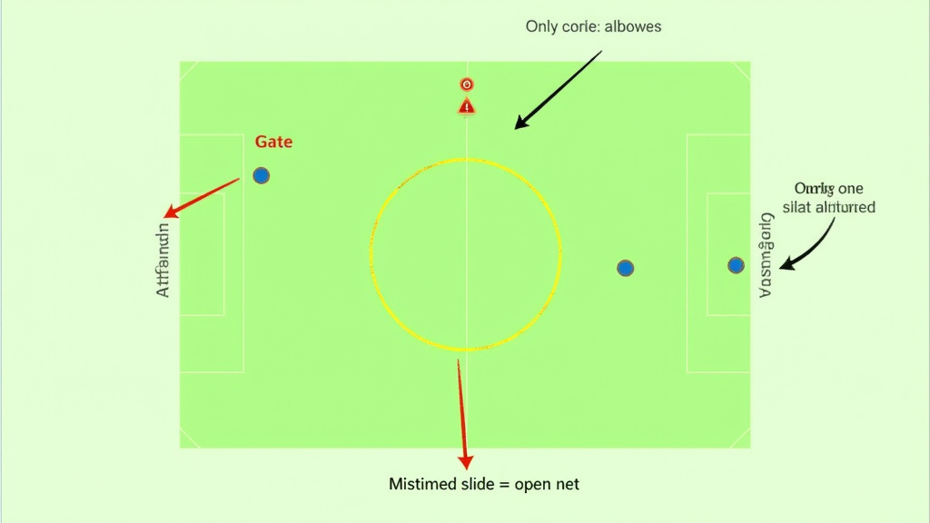 Soccer drill diagram for training sliding tackle decision as the last defender.