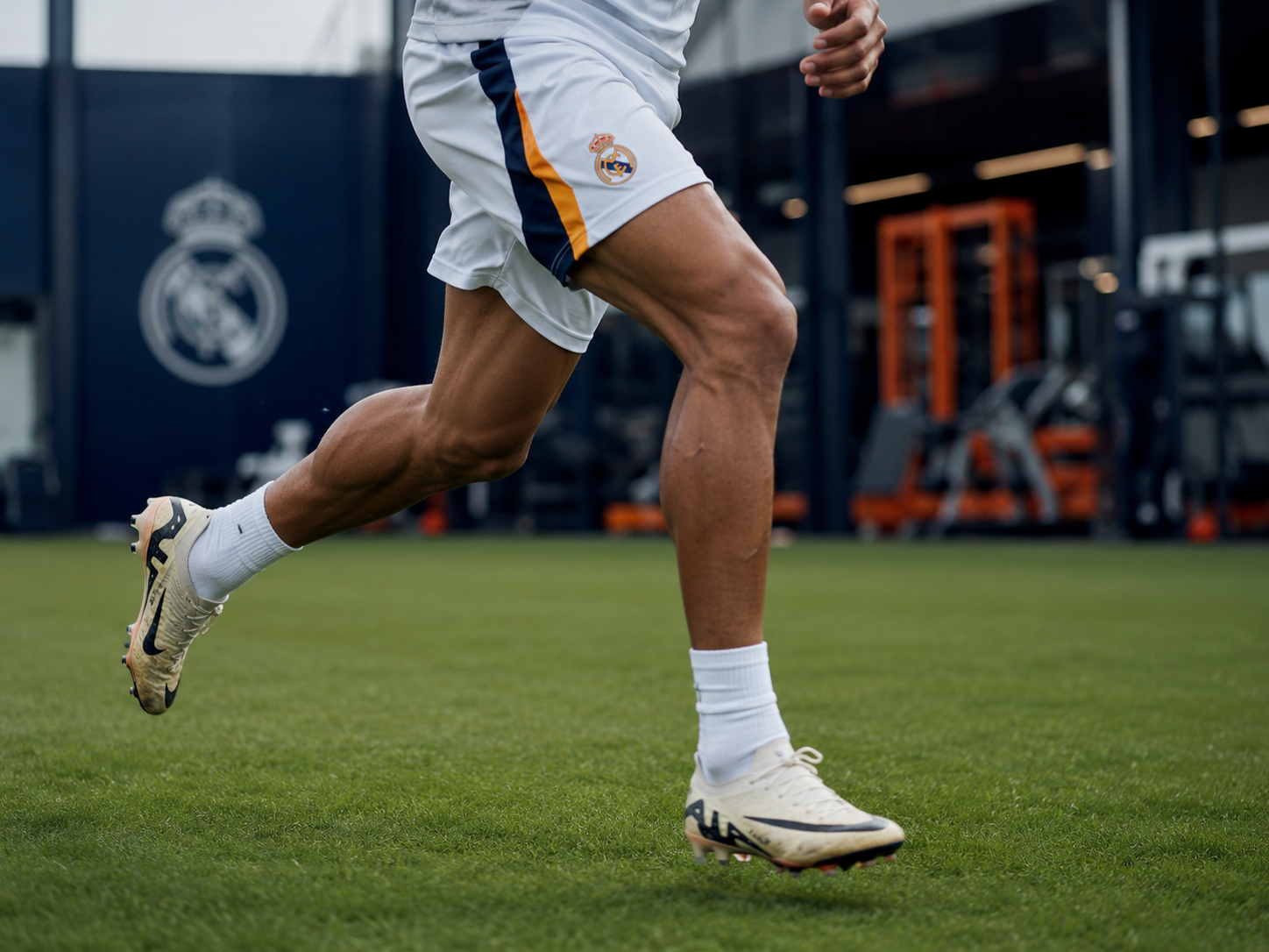 Kylian Mbappe's legs in motion showcasing physical durability and injury prevention.