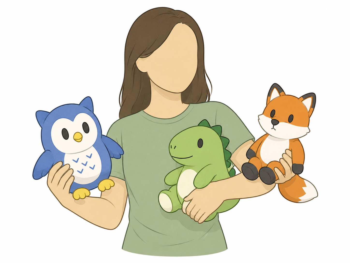Three World Cup 2026 mascot stuffed toys held by a person.