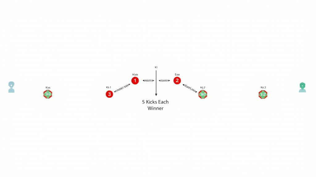 Diagram of penalty shootout sequence, alternating kicks, sudden death outcome