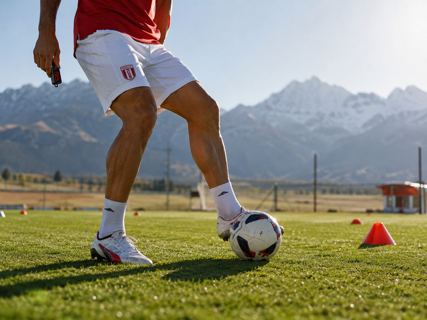 Soccer player training for altitude acclimatization for the 2026 World Cup.