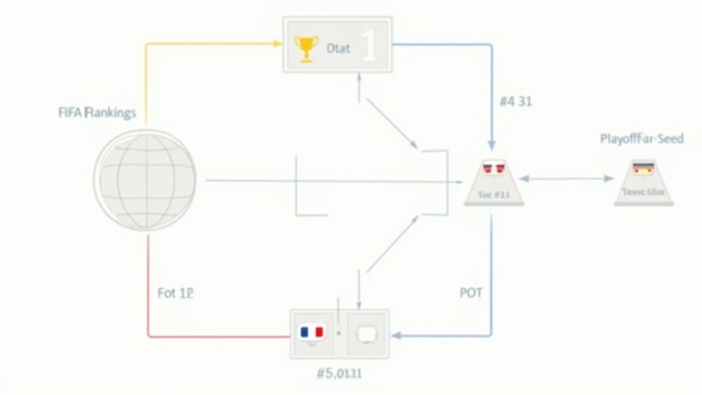 Diagram showing FIFA Rankings seeding World Cup qualification draws and playoffs.