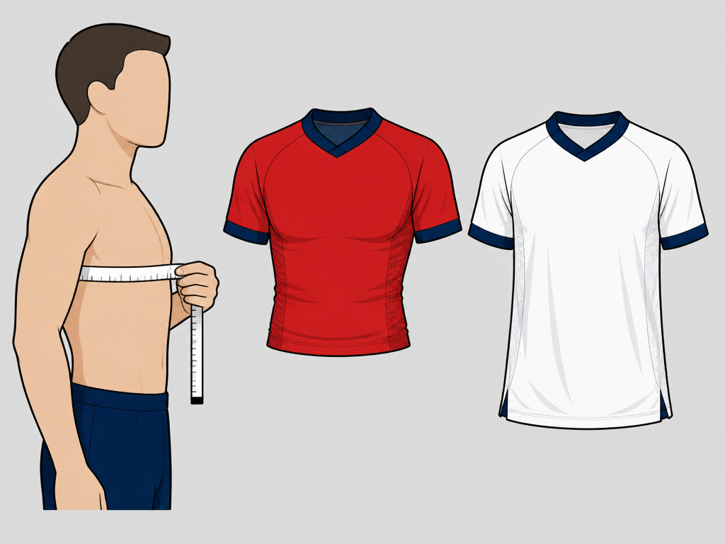 Cartoon comparing tight and loose England football jersey fits.
