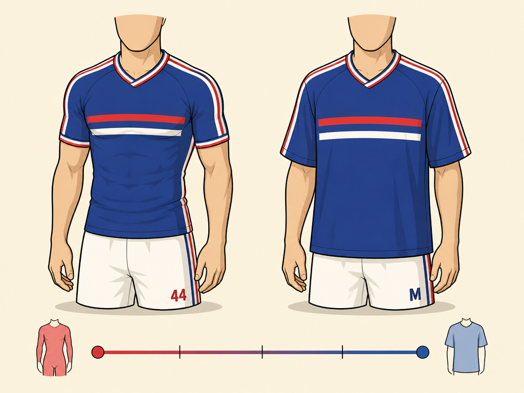 Comparison of tight authentic versus regular replica football jersey fits.