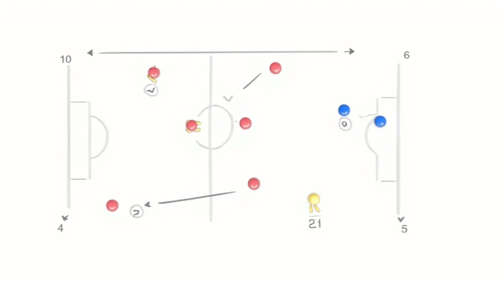 Diagram of 5-3-2 soccer formation showing defensive and midfield structure.
