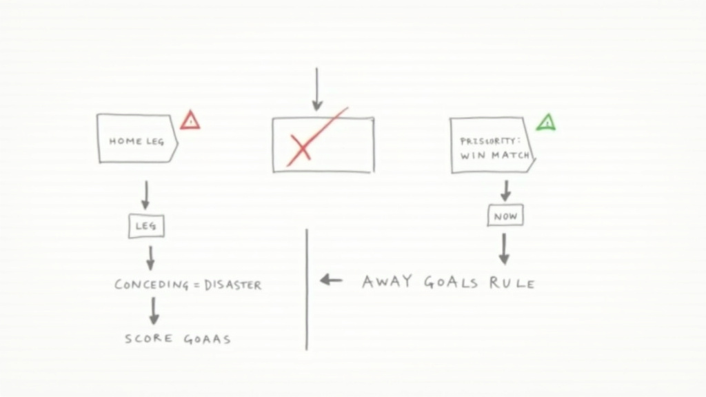 Tactical whiteboard diagram comparing soccer strategies before and after away goals rule abolition