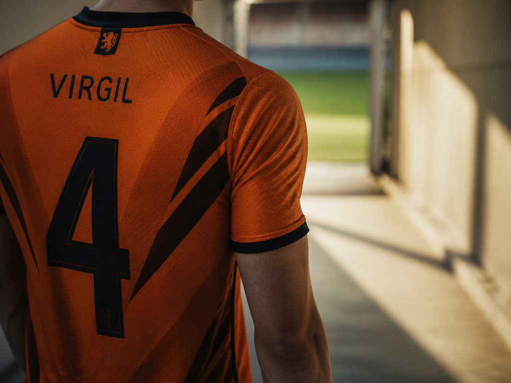 Netherlands 2026 World Cup jersey worn in a stadium tunnel.