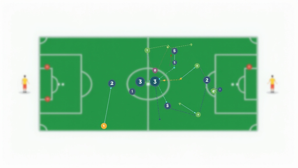 Diagram comparing the four most common modern soccer formations on a tactical pitch.