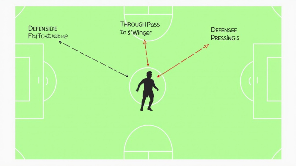 Diagram of a false nine's movement, passing options, and required skills
