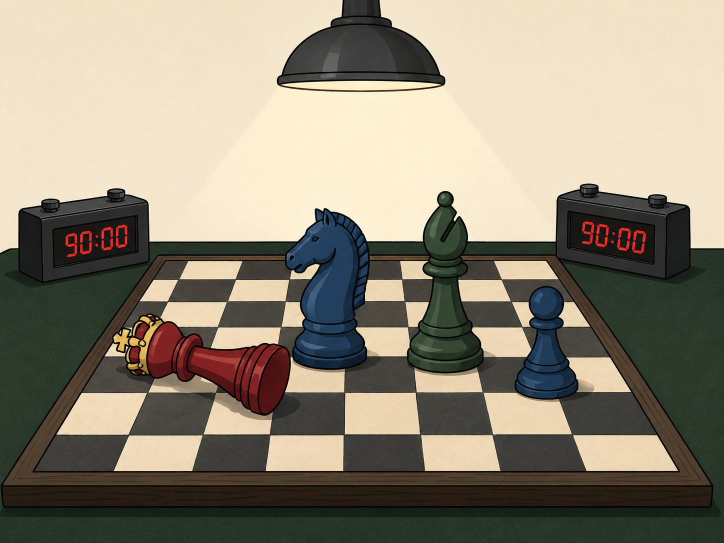Chessboard analogy for simultaneous final World Cup group stage matches.
