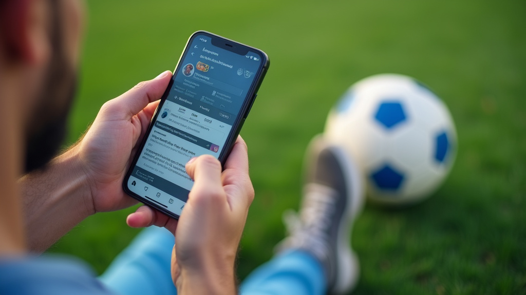 Smartphone showing a soccer player's Instagram profile with millions of followers.