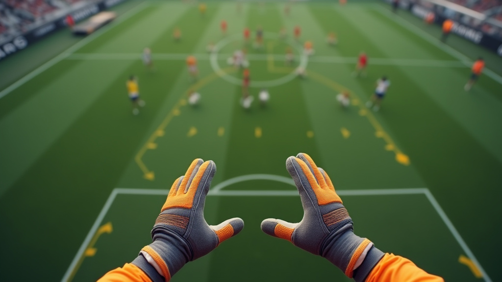 Goalkeeper organizing a zonal marking defensive line in soccer.