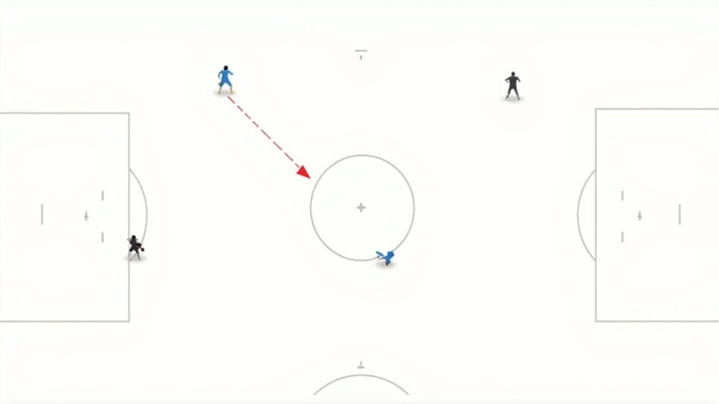 Diagram of Pelé's famous dummy move showing his spatial awareness and deception.