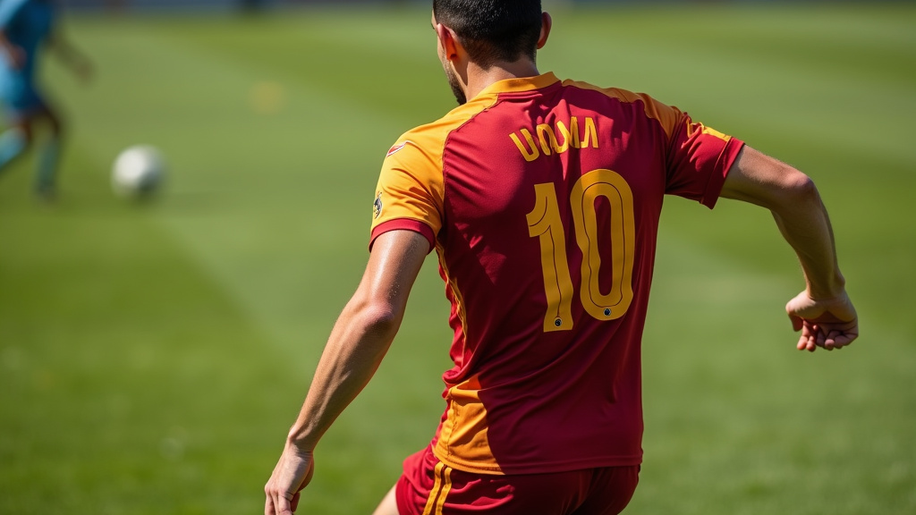 Francesco Totti wearing Roma number 10 jersey as a false nine, tactical close-up