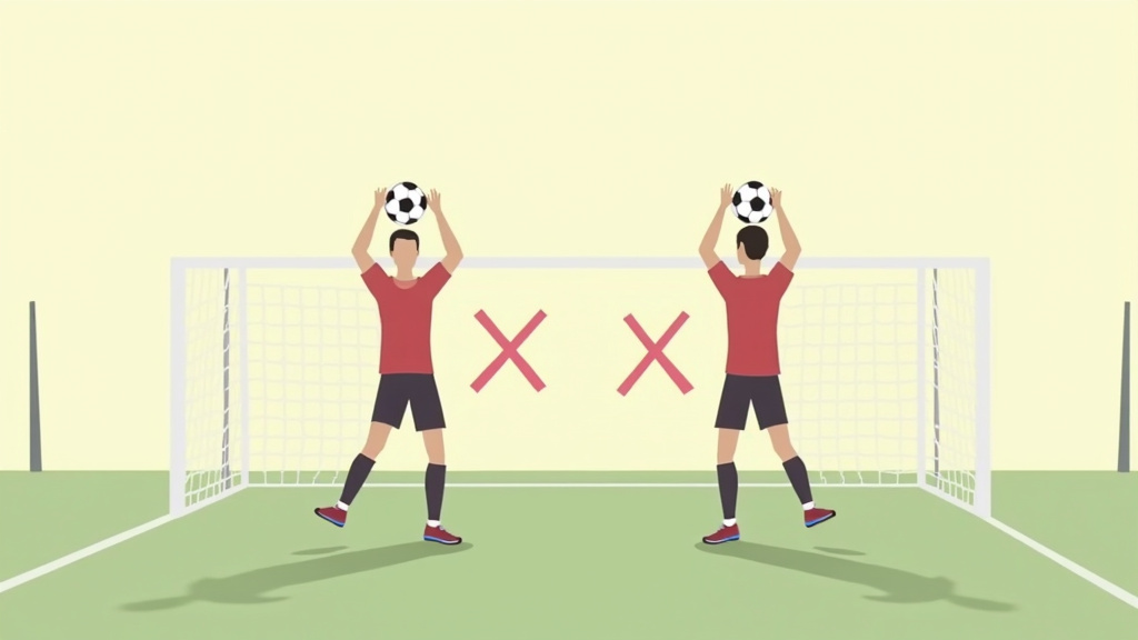 Correct soccer throw-in technique with opponent too close, violating the two-meter rule.