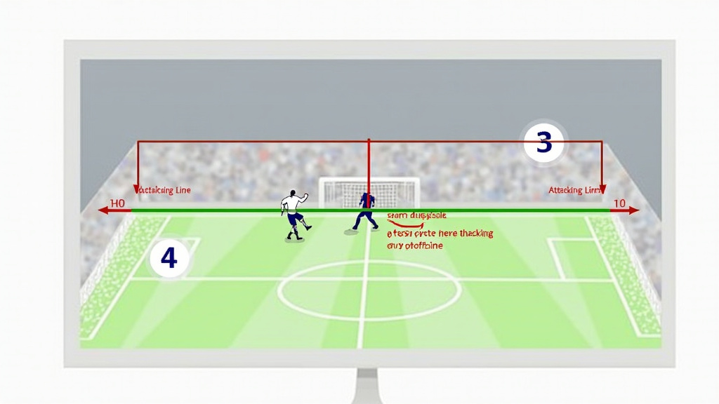 VAR digital offside line measurement diagram for soccer offside trap