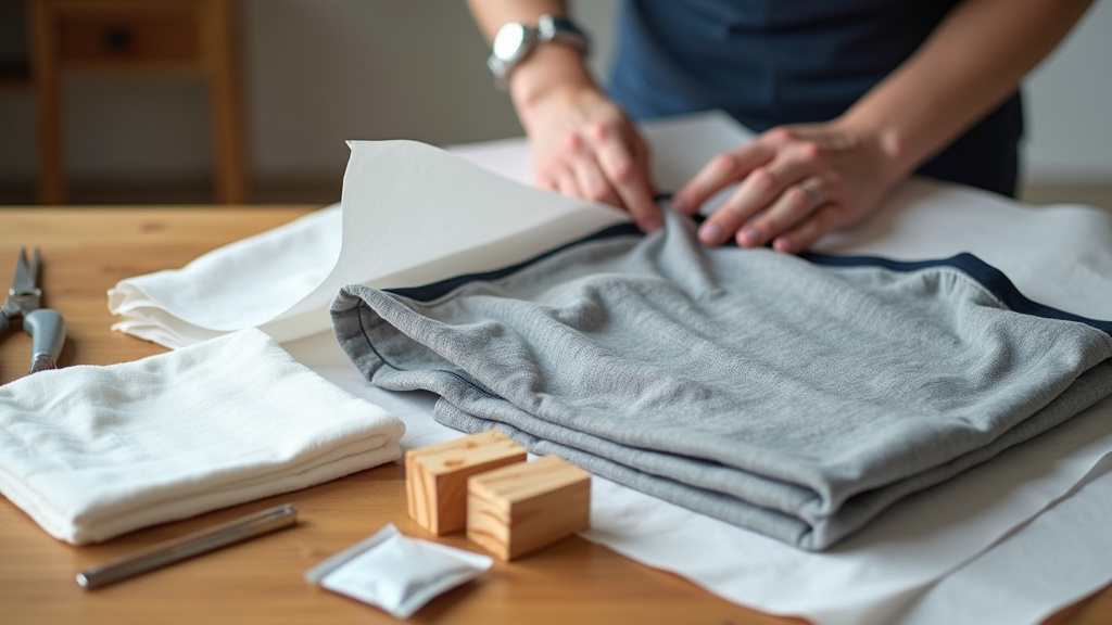 Proper long-term soccer jersey storage materials laid out for use.