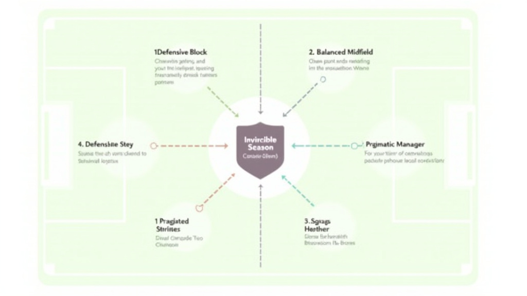 Diagram of the five tactical pillars required for an invincible soccer season.