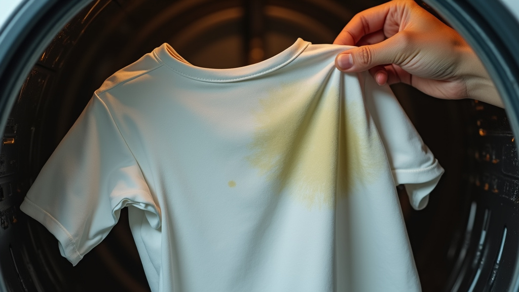Grass stain permanently set on a white soccer jersey after using a dryer