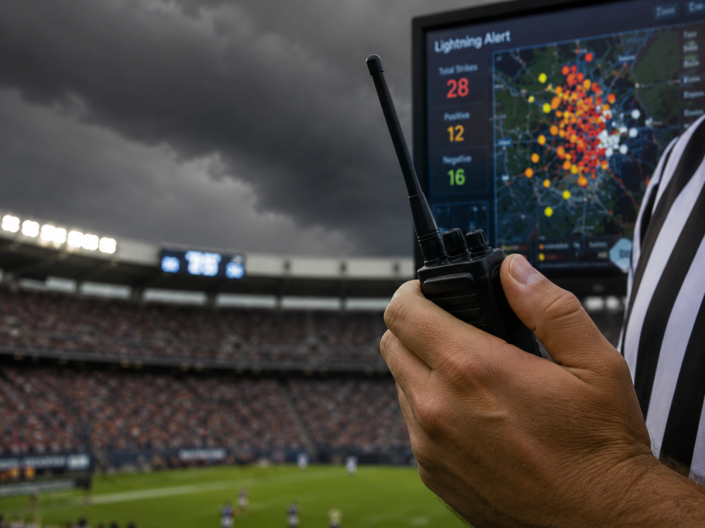 World Cup 2026 lightning delay protocol during a stadium thunderstorm