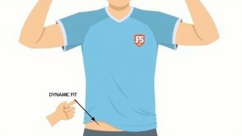 Soccer jersey riding up when arms are raised, demonstrating a dynamic fit problem