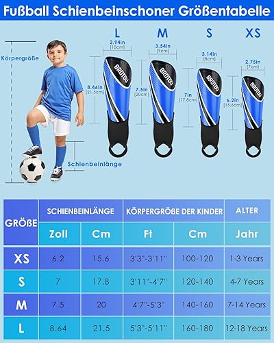 Universal Soccer Shin Guard Size Chart