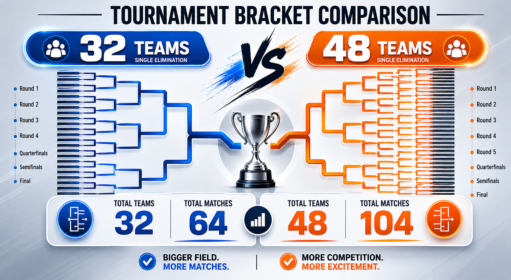 Infographic comparing the 2022 and 2026 FIFA World Cup formats