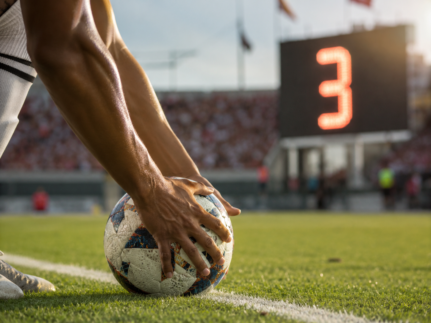 Player rushing a throw-in under new World Cup time pressure rule.