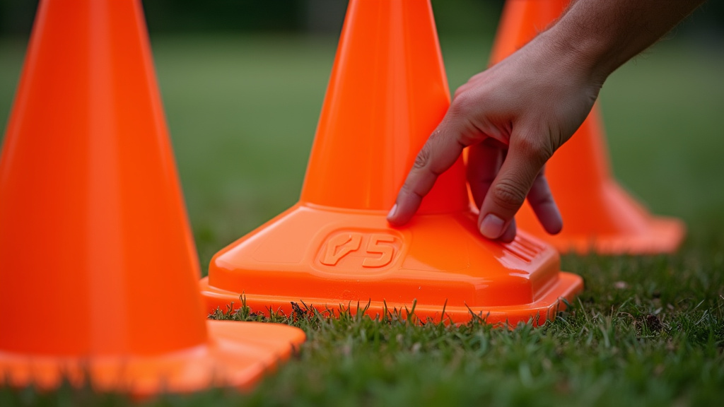 Comparison of soccer cone materials: PVC, polyethylene, and thermoplastic rubber.