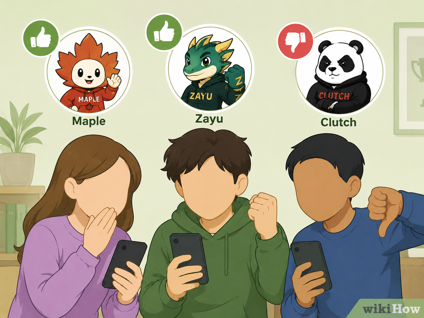 Cartoon of mixed fan reactions to the 2026 World Cup mascots.